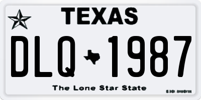 TX license plate DLQ1987