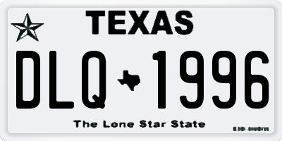 TX license plate DLQ1996