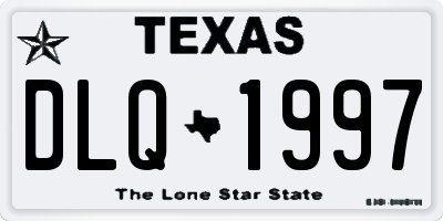 TX license plate DLQ1997