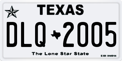 TX license plate DLQ2005