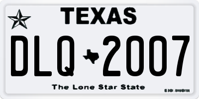 TX license plate DLQ2007