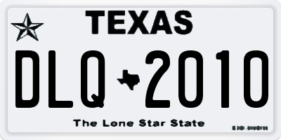 TX license plate DLQ2010