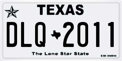 TX license plate DLQ2011