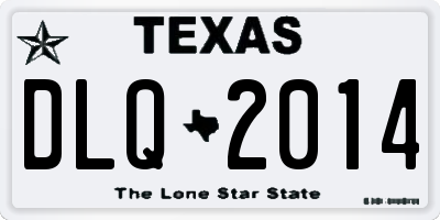 TX license plate DLQ2014