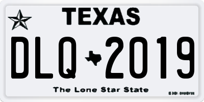 TX license plate DLQ2019