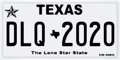 TX license plate DLQ2020