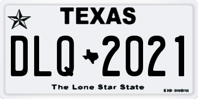 TX license plate DLQ2021