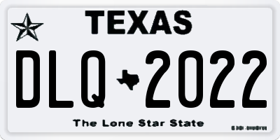 TX license plate DLQ2022