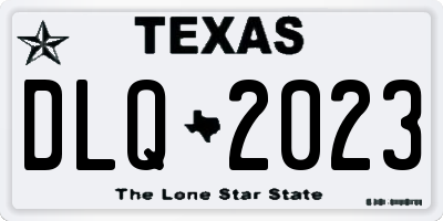 TX license plate DLQ2023