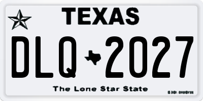 TX license plate DLQ2027