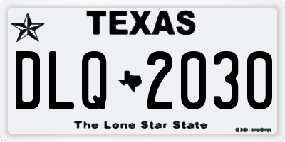 TX license plate DLQ2030