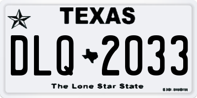 TX license plate DLQ2033