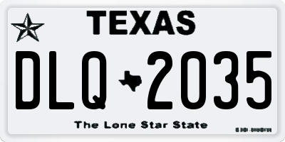 TX license plate DLQ2035