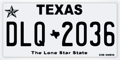 TX license plate DLQ2036
