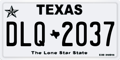 TX license plate DLQ2037