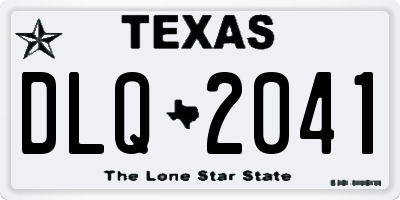 TX license plate DLQ2041
