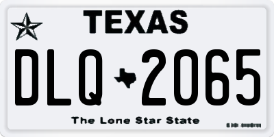 TX license plate DLQ2065
