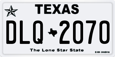 TX license plate DLQ2070