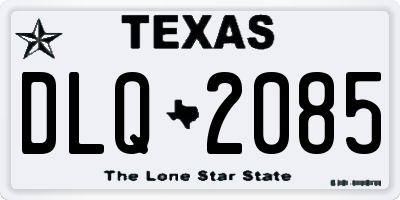 TX license plate DLQ2085
