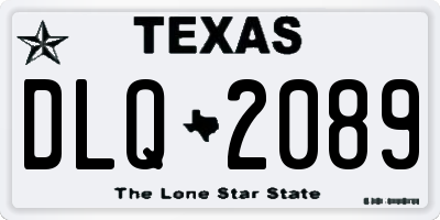 TX license plate DLQ2089