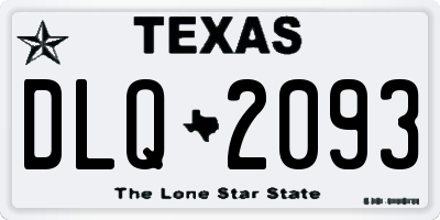 TX license plate DLQ2093