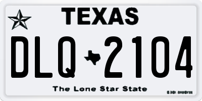 TX license plate DLQ2104