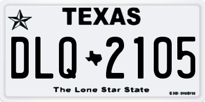 TX license plate DLQ2105