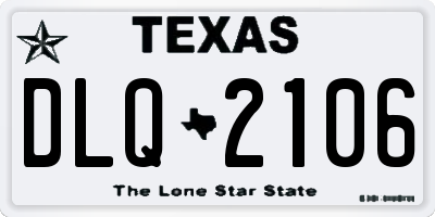 TX license plate DLQ2106