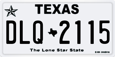 TX license plate DLQ2115