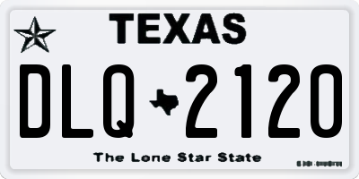 TX license plate DLQ2120