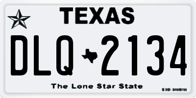 TX license plate DLQ2134