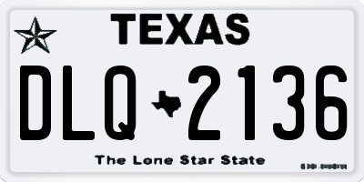 TX license plate DLQ2136