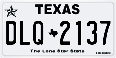 TX license plate DLQ2137