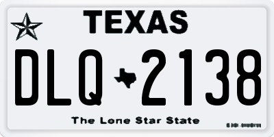 TX license plate DLQ2138