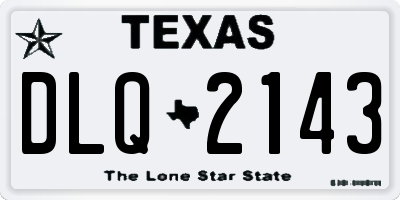 TX license plate DLQ2143