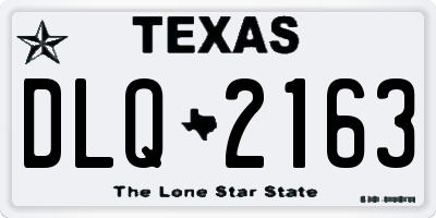 TX license plate DLQ2163