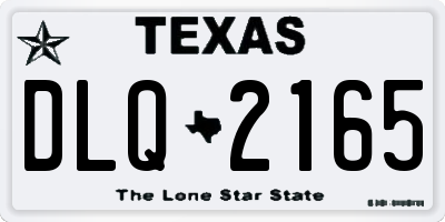 TX license plate DLQ2165