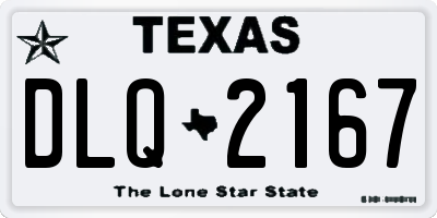 TX license plate DLQ2167