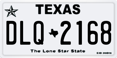 TX license plate DLQ2168
