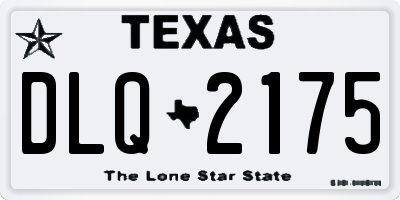TX license plate DLQ2175