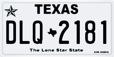 TX license plate DLQ2181