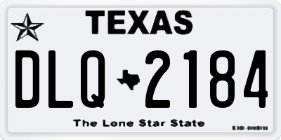 TX license plate DLQ2184