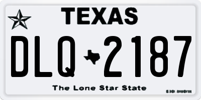 TX license plate DLQ2187