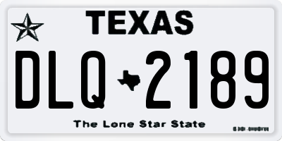 TX license plate DLQ2189