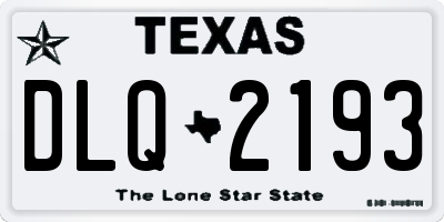 TX license plate DLQ2193