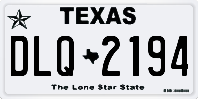 TX license plate DLQ2194