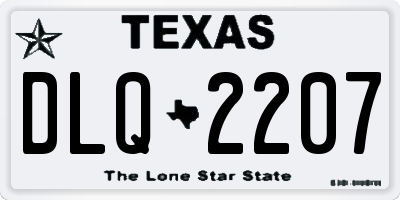TX license plate DLQ2207