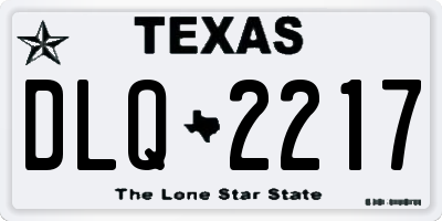 TX license plate DLQ2217