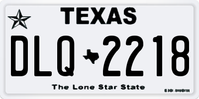 TX license plate DLQ2218