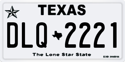 TX license plate DLQ2221